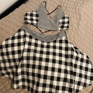 Gingham Cut Out Mini Dress